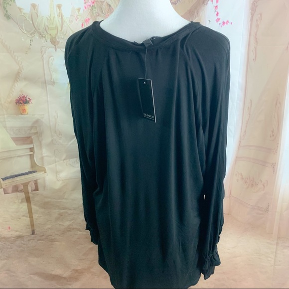 NEW Eloquii Tee Shirt with dramatic long sleeve in black - Picture 6 of 9